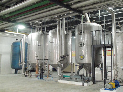Proceso profesional de refinación de aceite de soja en Argentina.